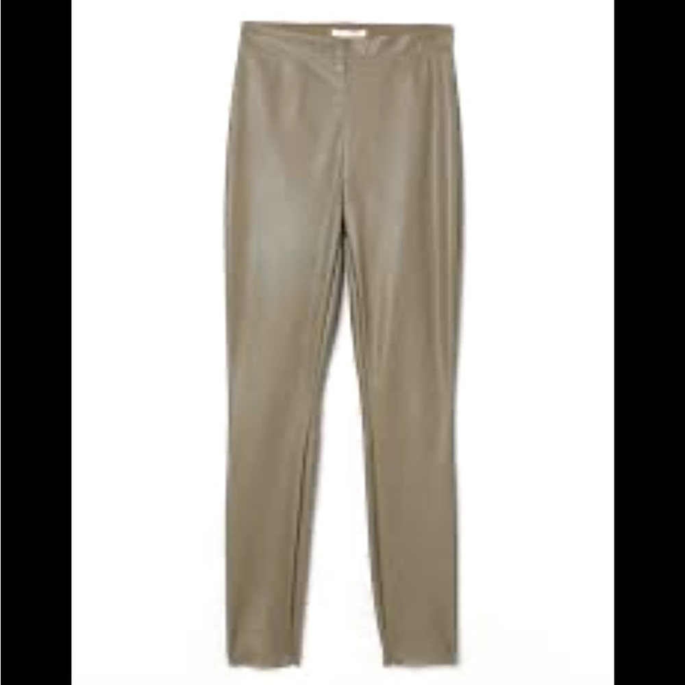 H&M pants - tan/olive vegan leather leggings NWT
